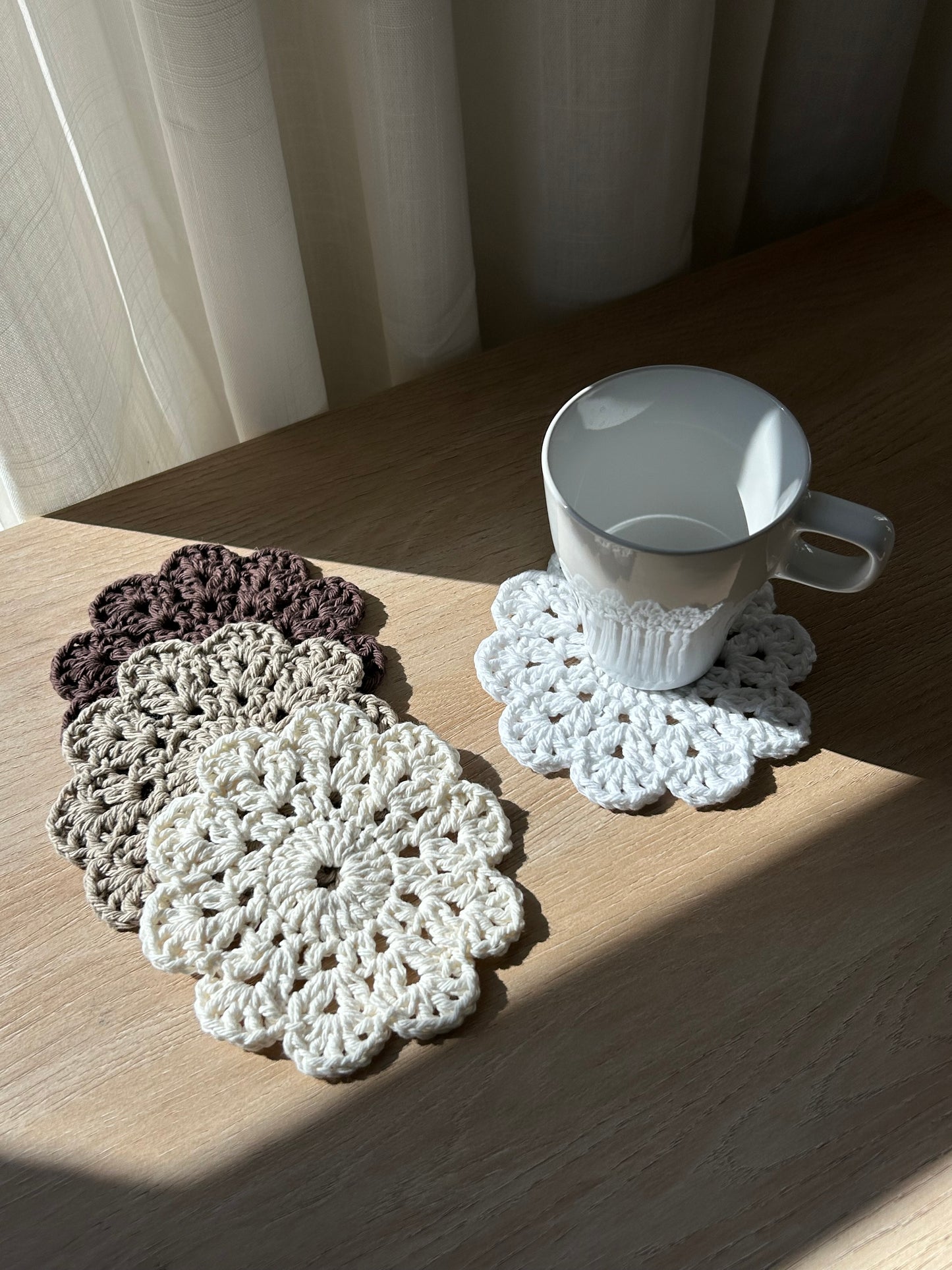 Crochet Coasters in Organic Modern - Assortment Set of 6
