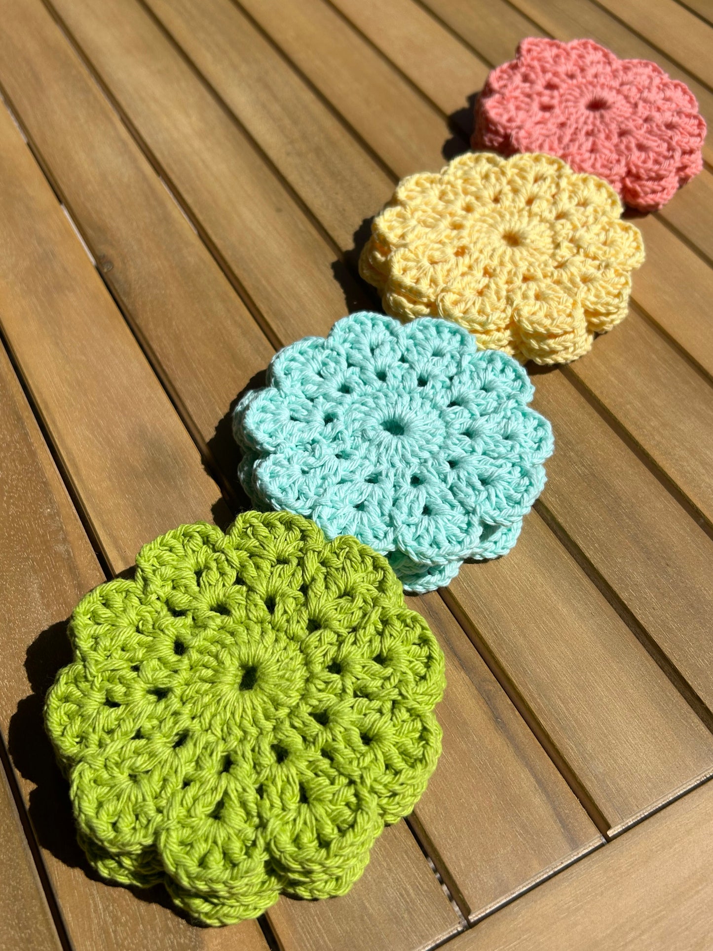 Crochet Coasters in Daffodil