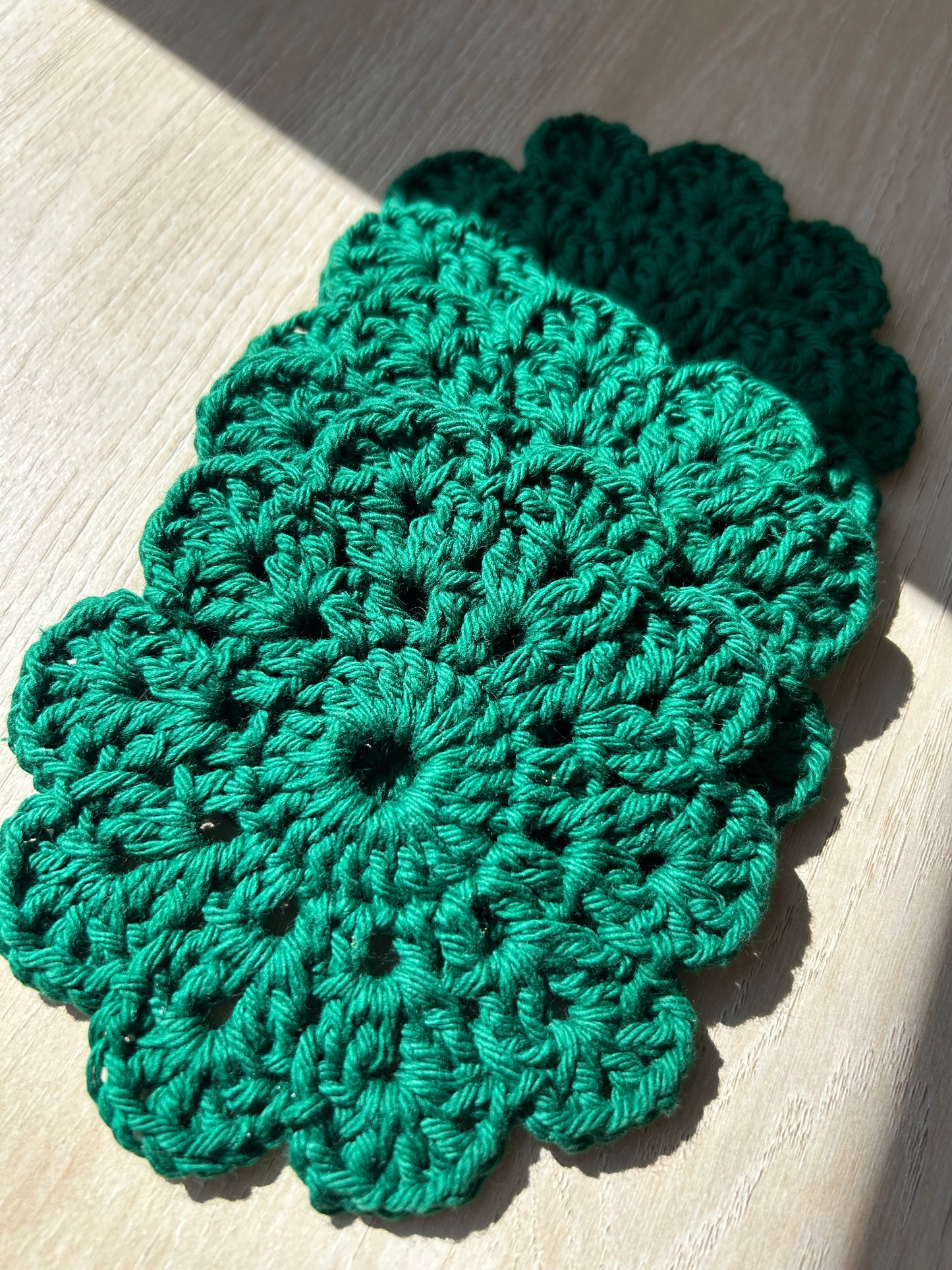 Crochet Coasters in Pine
