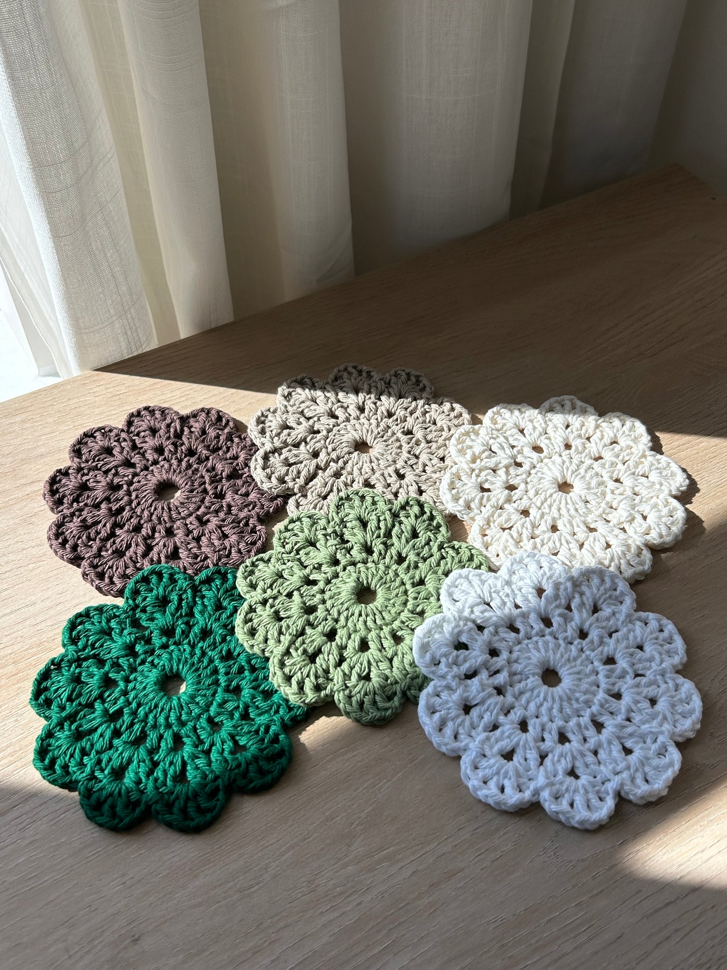 Crochet Coasters in Organic Modern - Assortment Set of 6