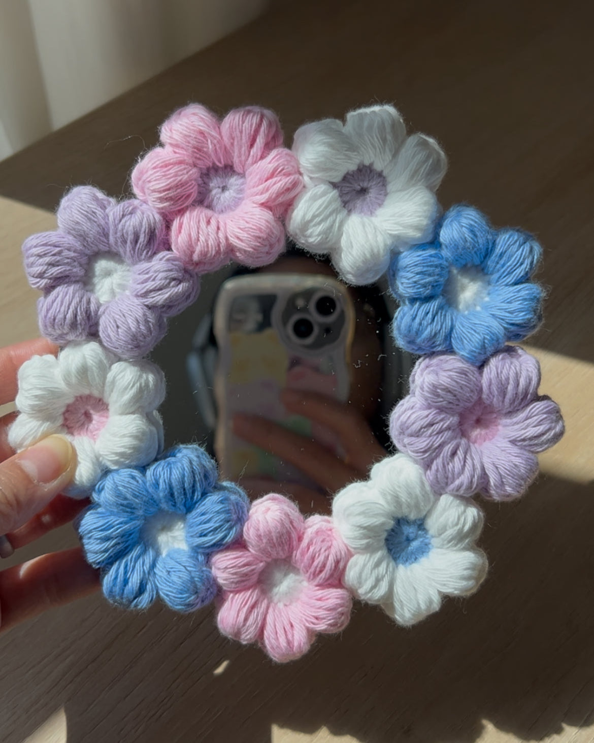 Flower Mirror in Cotton Candy